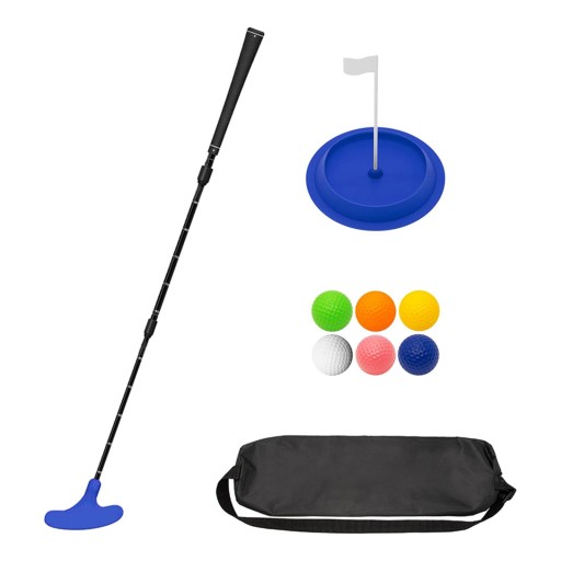 Zestaw kijów golfowych Putter Golf z 6 piłkami golfowymi i kubkiem do puttingu Golf w kolorze niebieskim