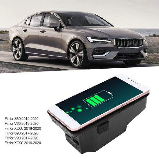 БЕСПРОВОДНОЕ ИНДУКТИВНОЕ ЗАРЯДНОЕ УСТРОЙСТВО 15 Вт ДЛЯ VOLVO S60 2019-2020 гг.