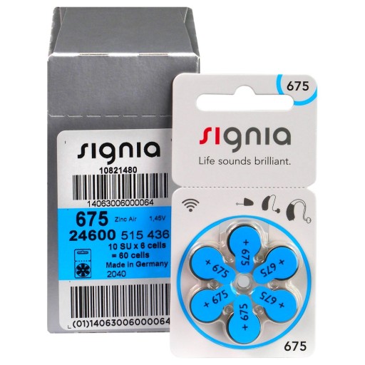 Батарейки для слуховых аппаратов Signia 675 120 шт.