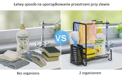 Organizer do zlewu ociekacz na gąbki ścierki