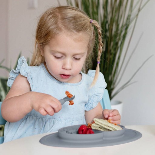 EZPZ Komplet Naczyń Silikonowych Mini Feeding Szar