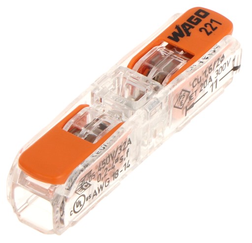 10x WAGO ZŁĄCZKA PRZELOTOWA 221-2411 2x0,2-4mm2