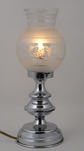 Wspaniała lampka srebrna klosz Hiszp. 60-450