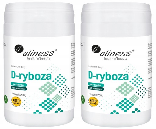 Aliness D-рибоза 2x200г Сахарный порошок КЕТО Кетогенная диета Глюкоза