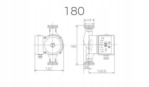 ELEKTRONICZNA ENERGOOSZCZĘDNA POMPA OBIEGOWA CO 25-40 180 DIAMOND ŚRUBUNKI