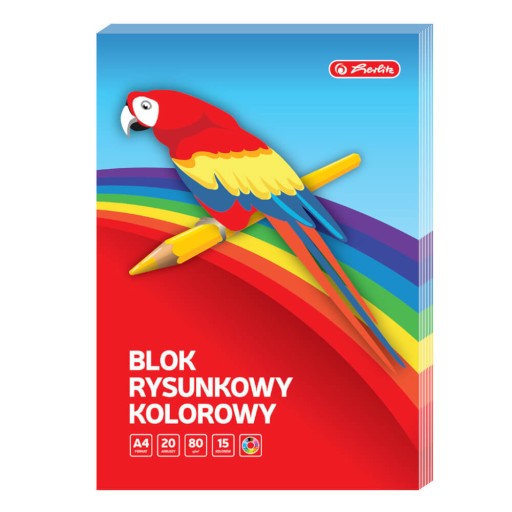 Блокнот для рисования цветной А4 20к 80г/м2 HERLITZ 10шт