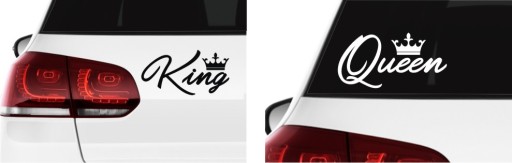Naklejka na auto tira szybę QUEEN KING Korona Królowa Król *WZORY *KOLORY