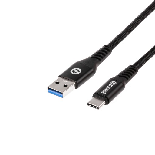 Кабель USB Type C — Type A, 1,3 м, черная ПЭТ-оплетка, поколение M