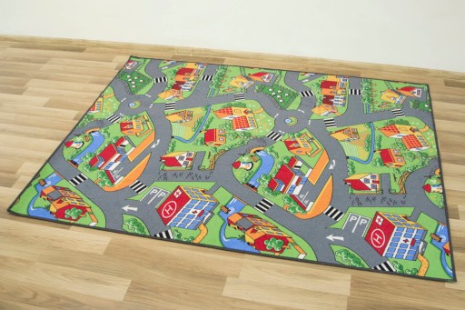 DYWAN DO POKOJU DZIECKA CHŁOPCA MIASTO DROGA FILC LITTLE VILLAGE 200x300 cm