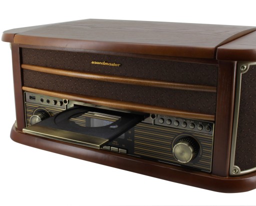 Gramofon RETRO Soundmaster NR545DAB kaseta CD MP3 USB FM DAB+ Bluetooth AUX