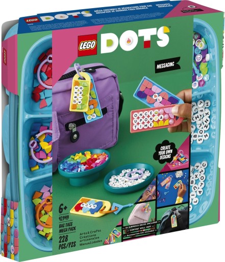 LEGO DOTS 41949 Megazestaw zawieszek wiadomości