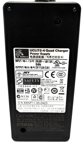 Original Zebra, UCLI72-4 Quad Charger, 12V, 5A
