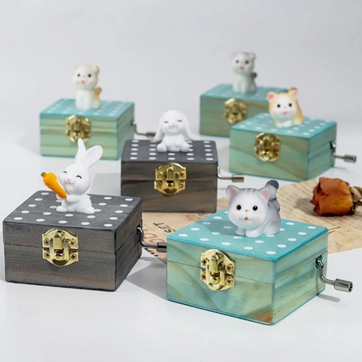 Hot Wooden Music Box Small Personalized Cute Hand-