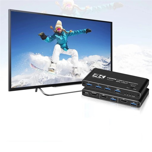 KVM-ПЕРЕКЛЮЧАТЕЛЬ HDMI 2.0 4xUSB 3.0 ПЕРЕКЛЮЧАТЕЛЬ 4K/60 Гц 2 КОМПЬЮТЕРА - 1 МОНИТОР