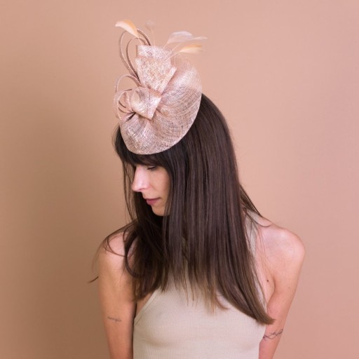Allison toque fascinator - с перьями, свадебный, элегантный Lavender