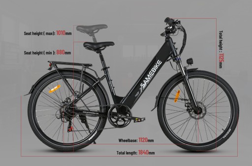 Электрический городской велосипед Samebike 250 Вт, 15 Ач, 90 км, 27,5 дюйма, женский/мужской электровелосипед