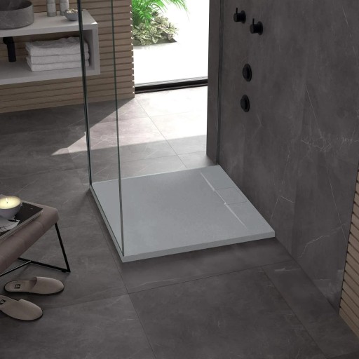 Каменный душевой поддон Basalt Grey Grey 90x90см Rea