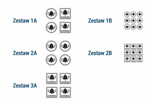 Naklejka - Dzwonek zestaw 4x4 cm lub 2x2 cm #A#Dzwonek05