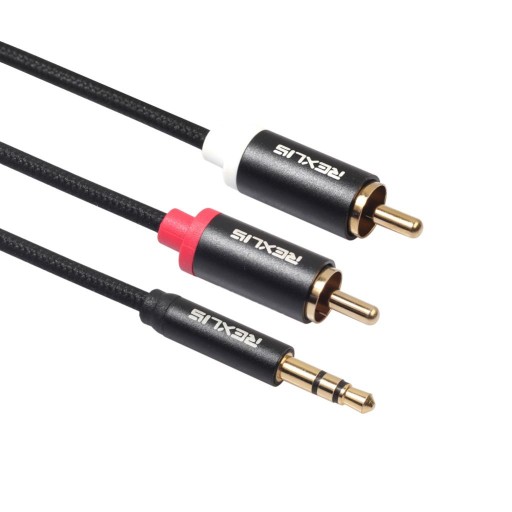 3x Kabel Audio Stereo Przewód 3.5mm Do 2 RCA Męski
