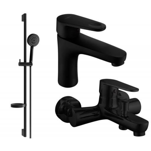 MEXEN KAMA DS75 ZESTAW WANNOWY BATERIA CZARNY