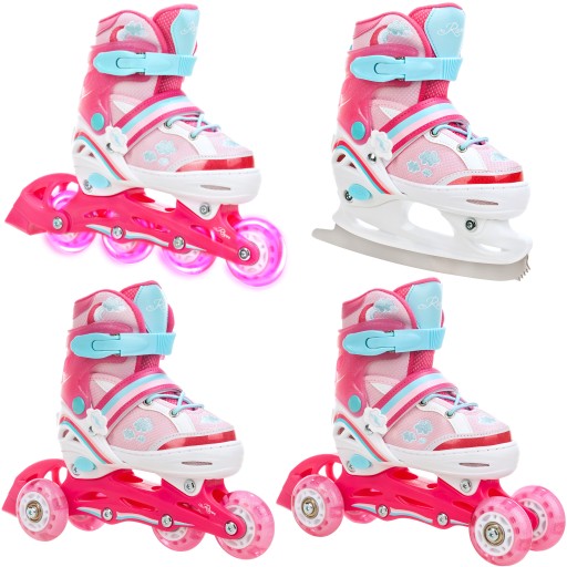 Роликовые коньки Роликовые коньки 4в1 RAVEN Zoya 34-37 LED Wheels