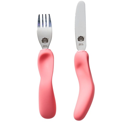 Sztućce dla dzieci ERGONOMICZNE łatwe do trzymania różowy NANA'S MANNERS
