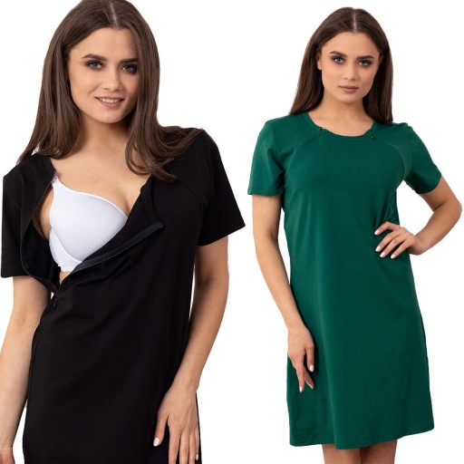 ZESTAW 2X KOSZULA NOCNA CIĄŻOWA DO KARMIENIA R.3XL