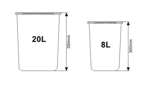 Zestaw koszy do segregacji śmieci 20L 2x8L do szafek min 30cm Merill