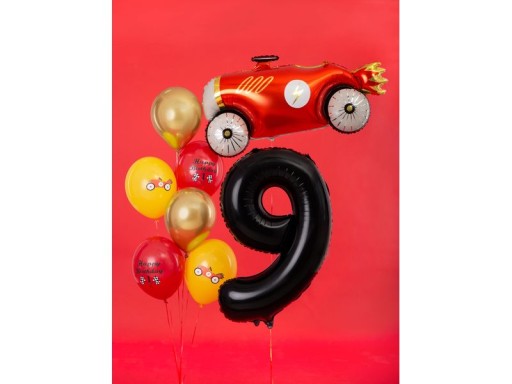 Balon foliowy cyfra 9, czarna, 100 cm