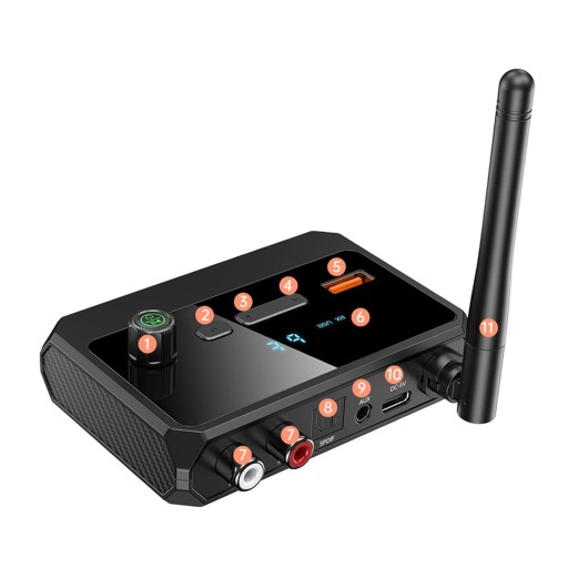 Портативный аудиоприемник 3,5 мм AUX RCA SPDIF 2 в 1