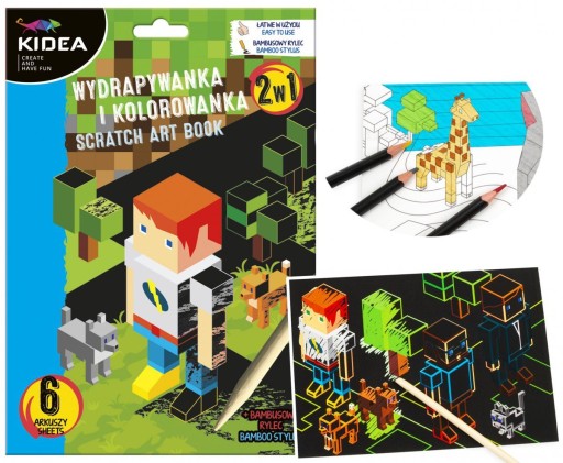 2в1 Scratch Scratch Book Раскраска ПИКСЕЛЫ ПИКСЕЛЫ ИГРА КИДЕА ИГРА + СТИЛУС