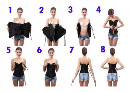 WYSZCZUPLAJĄCY ZMYSŁOWY GORSET + STRINGI SEXI