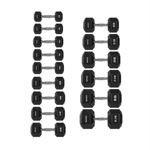Гантель стальная прорезиненная Hex Pro, 16 кг.