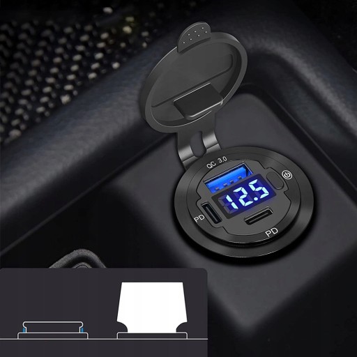 АВТОМОБИЛЬНОЕ ЗАРЯДНОЕ УСТРОЙСТВО БЫСТРОЙ ЗАРЯДКИ QC PD 20W