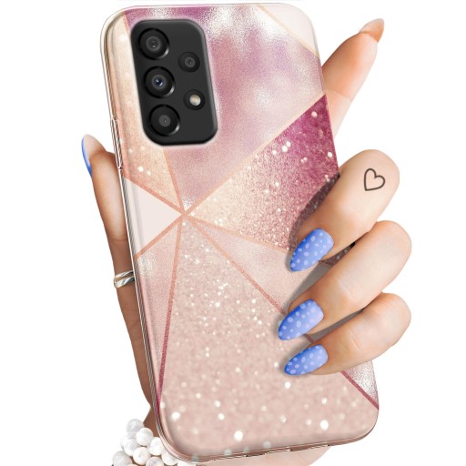 ETUI DO SAMSUNG GALAXY A33 5G WZORY RÓŻOWE ZŁOTO RÓŻ OBUDOWA POKROWIEC CASE