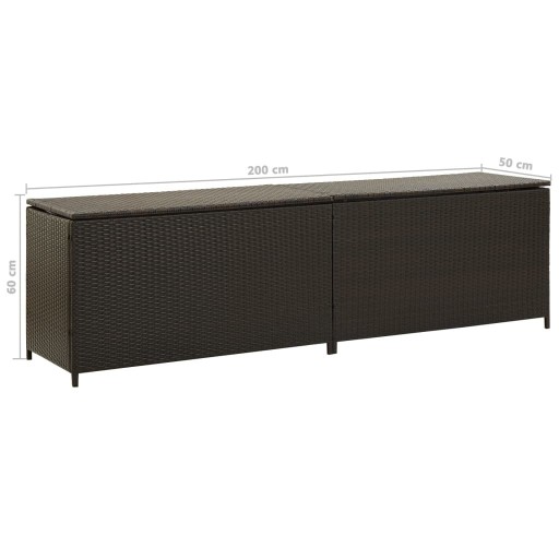vidaXL Garden Box Поли Ротанг 200 x 50 x 60 см Коричневый