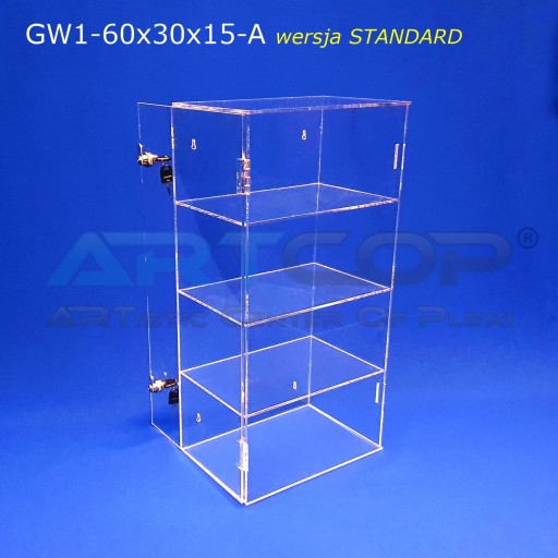 Шкаф Plexiglas, книжный шкаф, висящий витрин 60x30x15 см.