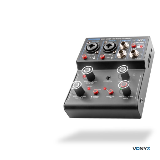 3-канальный микшер с аудиоинтерфейсом Vonyx USB BT