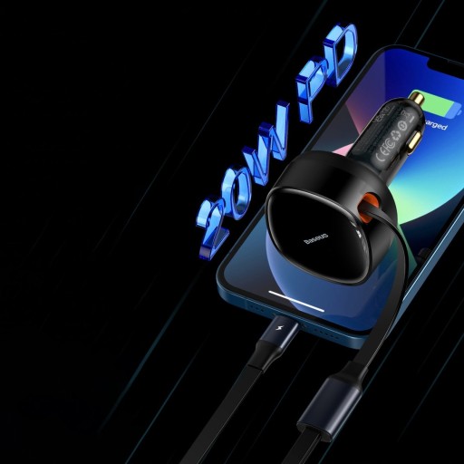 АВТОМОБИЛЬНОЕ ЗАРЯДНОЕ УСТРОЙСТВО USB C ДЛЯ APPLE LIGHTNING BASEUS