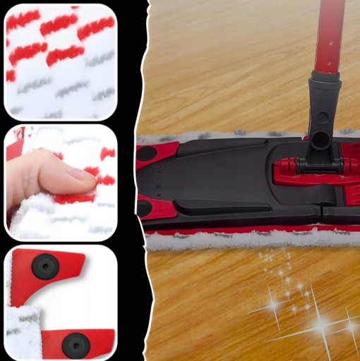 4 сменных вставки для чехла из микрофибры VILEDA FLAT FLAT ШВАБРА 35 СМ