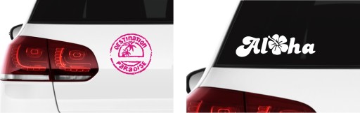 Наклейка на окно автомобиля ALOHA PARADISE HAWAII *Цвета *Узоры