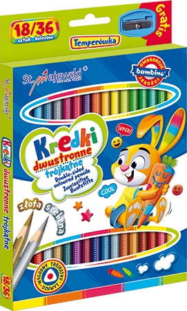 Kredki ołówkowe dwustronne 18/36 kol BAMBINO