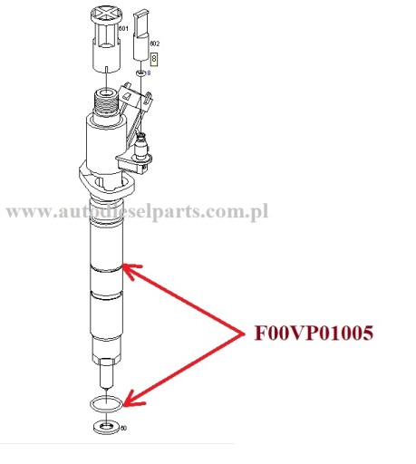F00VP01005 ORING PIERŚCIEN USZCZ. NA OBUDOWĘ WTRYSKIWACZA CR ORYG. BOSCH