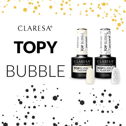 Несмываемый гибридный лак Claresa TOP BUBBLE BLACK MATT NO WIPE 5g