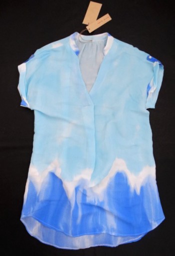 Włoska tunika OMBRE plażowa boho cieniowana turkus