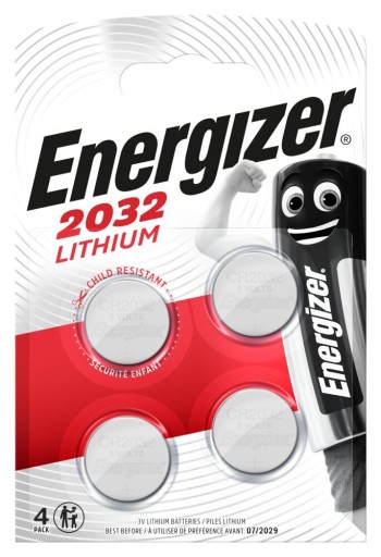 Литиевые батарейки Energizer CR2032 3 В в блистере — 4 шт.