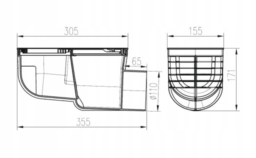 Поселенцы желоба желобочка желобочка DN110 Grey