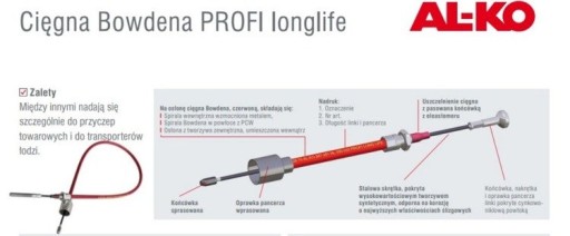 прицеп BRAKE CABLE эвакуатор BOWDEN CABLE AL-KO 890/1086