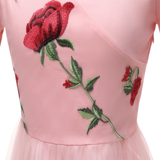 кружевное вечернее платье с вышитой розой, S-XXL