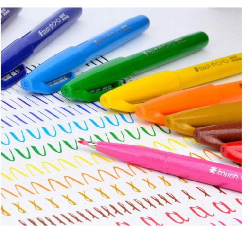 PENTEL Touch Brush Pen кисть-ручка для каллиграфии с надписью ТЕМНО-ЖЕЛТЫЙ